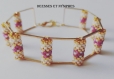 Bracelet manchette doré et perles miyuki - collection déesses et nymphes