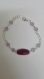 Bracelet argenté-perles violettes 20 cm
