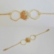 Bracelet doré - hexagone & perles miyuki