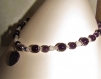 Superbe collier en perles d'améthyste et de jade pure fermoir inox