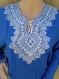 Tunique bleu et blanc robe de femme