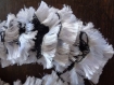 Echarpe en laine dentelle noir et blanc