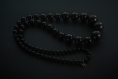 Sautoir de perles en bois - noir (réf : 8964)