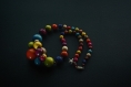 Sautoir de perles en bois / multicolore (réf : 8974)
