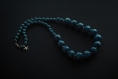 Collier de perles en bois / turquoise (réf : 9009)
