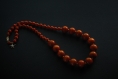 Collier de perles en bois / orange (réf : 9010)