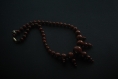 Collier de perles en bois / chocolat (réf : 9025)
