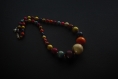 Collier chute de perles en bois / multicolore (réf : 9068)