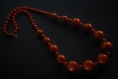 Sautoir de perles en bois / orange (réf : 9095)