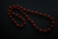 Collier de perles en bois / orange - chocolat  (réf : 9131)