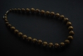 Collier de perles en bois / bronze (réf : 9142)