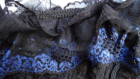  corset élastique noir avec dentelles noires et bleu 