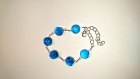 Bleu turquoise irise bracelet en verre fondu fusing glass
