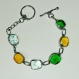 Murano bracelet en verre fondu fusing glass vert jaune dichroic