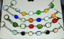 Murano bracelet en verre fondu fusing glass rouge vert dichroic
