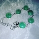 Bracelet vert d'eau verre dichroique fondu fusing glass