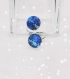Duo bague cyan bleu en verre  dicroique fusing glass