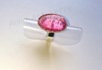 Rose bague en verre dichroique fondu fusing glass