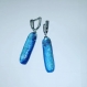 Boucles d'oreilles en verre bleu dichroique fusing glass