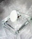 Bague ovale en verre blanc dichroique fusing glass