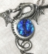 Dragon  verre dicroique bleu fusing glass homme