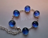 Bracelet verre dichroic bleu  fusing glass