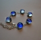 Bracelet verre dichroic bleu  fusing glass