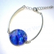 Bracelet verre dichroic bleu cyan fusing glass