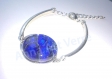 Bracelet verre dichroic bleu cyan fusing glass