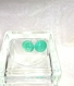 Boucles d'oreilles puces menthe vert verre fondu