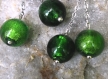 Clips perles verre murano vert  fusing glass