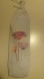 Sac à pain en tissu toile de lin avec dessin floral rose.