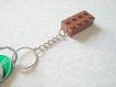 Porte-clés brique de lego marron 