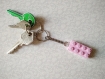 Porte-clés brique de lego rose 