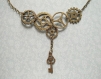 Collier steampunk clé de bronze 