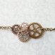 Bracelet steampunk rouages bronze 