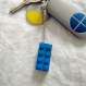 Porte-clés brique lego bleu 