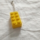 Porte-clés brique lego jaune 