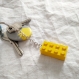 Porte-clés brique lego jaune 