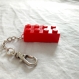 Porte-clés brique lego rouge 