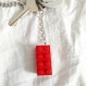 Porte-clés brique lego rouge 