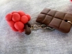 Porte-clés framboise chocolat 
