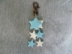 Porte-clés étoiles bleues et blancs 