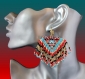 Nouveauté,boucles d'oreilles navajo rétro ethnique perles tissée a la main, neuf 