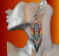 Nouveauté boucles d'oreilles ethnique amérindienne navajo inédit tissée en perles miyuki 