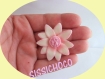 Perles fleurs rose en porcelaine froide( lot de 2)createur
