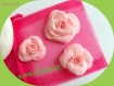 Perles fleurs roses en porcelaine froide( lot de 3)* crÉateur 