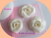 Perles fleurs roses pailleté en porcelaine froide( lot de 3)