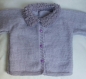 Veste bébé mauve en laine acrylique taille 3/6 mois - tricot 