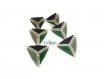 Boucles d'oreilles triangles noirs verts modernes 